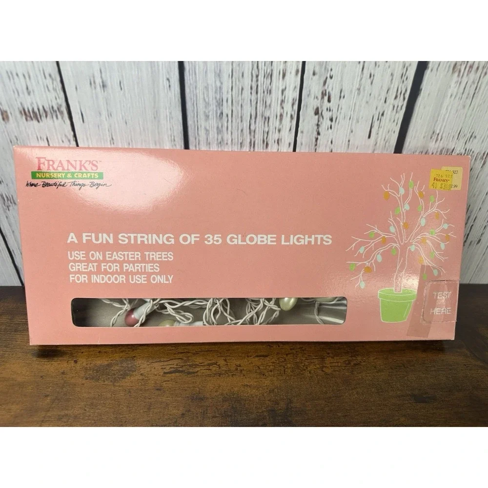 Franks Nursery and Crafts Fun String Globe Lights‎ Easter Tree Colorful Vintage